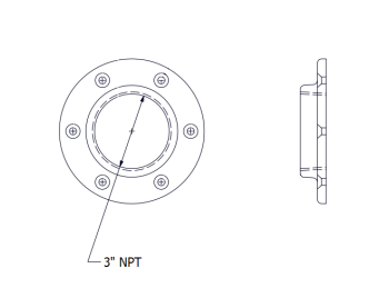 BinMaster - BinMaster 0° Mounting Plate with 5.13" Diameter Bolt Circle